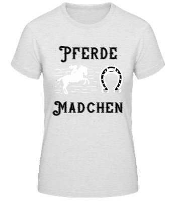 Pferde Mädchen - Frauen Basic T-Shirt - Grau meliert - Vorne
