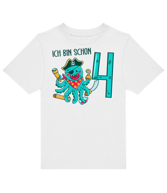 Vorschau: Ich Bin Schon 4 - Kinder T-Shirt B&C - Weiß - Vorne