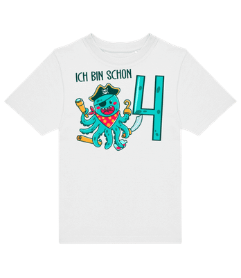 Ich Bin Schon 4 - Kinder T-Shirt B&C - Weiß - Vorne