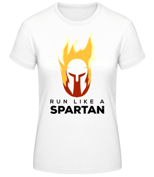 Vorschau: Run Like A Spartan - Frauen Basic T-Shirt - Weiß - Vorne