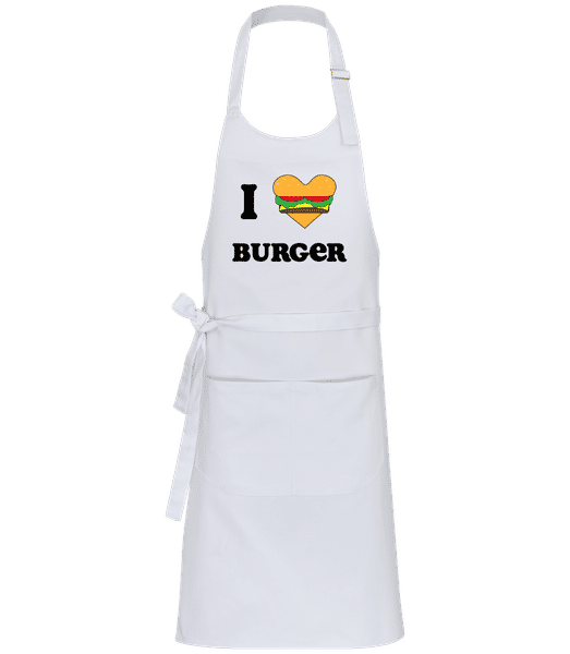 Aperçu: I Love Burger - Tablier professionnel - Blanc - Devant