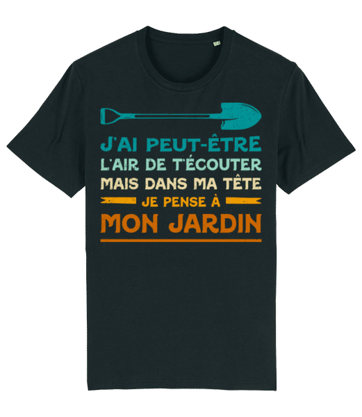 Aperçu: Pense À Mon Jardin - T-shirt bio Homme Stanley Stella 2.0 - Noir - Devant
