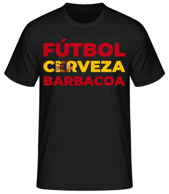Fútbol Cerveza Barbacoa - Camiseta básica para hombre - Negro - delante