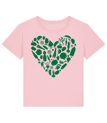 Coeur Végétarien - T-shirt bio Femme Stanley Stella 2.0 - Rose - Devant