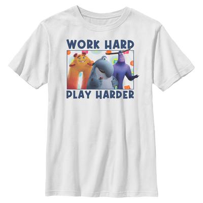 Pixar - Príšerky - Skupinová Play Hard - Detské Tričko - Biela - Predné