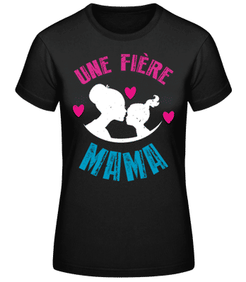 Une Fière Maman - T-shirt standard Femme - Noir - Devant
