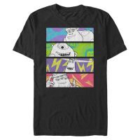 Pixar - Monsters - Group Shot Color Panels - Men's T-Shirt - Black - Front