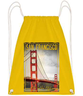 San Francisco Golden City - Sac à dos Drawstring - Jaune - Vorn
