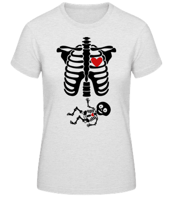 Gothic Love Skull - Frauen Basic T-Shirt - Grau meliert - Vorne