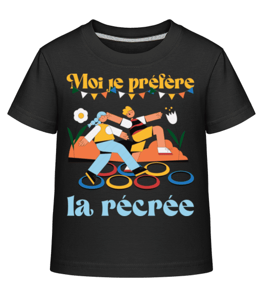 Aperçu: Moi Je Préfère La Récrée - T-shirt shirtinator Enfant - Noir - Devant