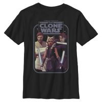 Star Wars - The Clone Wars - Skupina Hero - Niños Camiseta - Negro - delante
