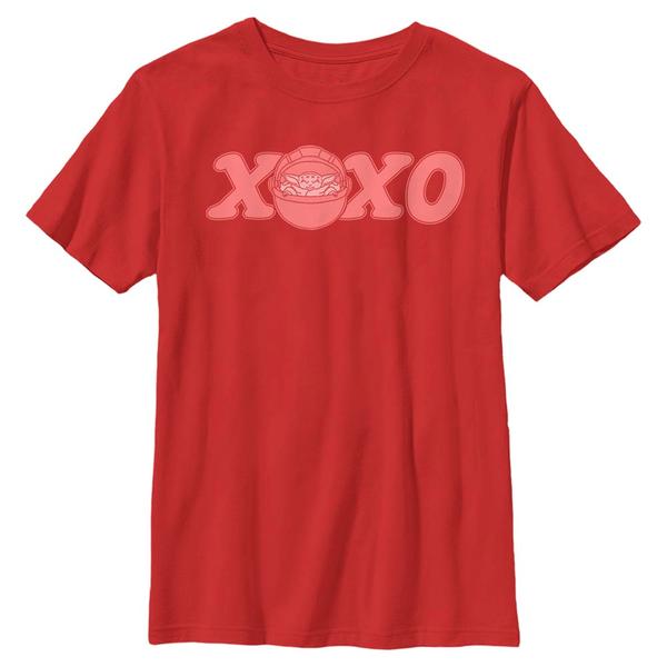 Aperçu: Star Wars - The Mandalorian - Grogu Exes and s - Valentine's Day - Enfant T-shirt - Rouge - Devant
