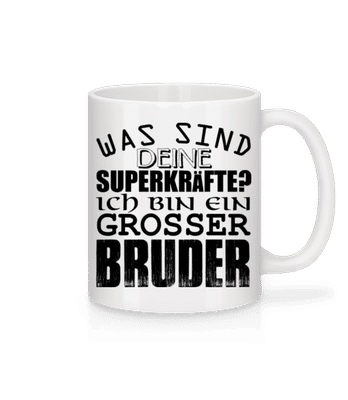 Superkräfte Grosser Bruder - Tasse - Weiß - Vorne