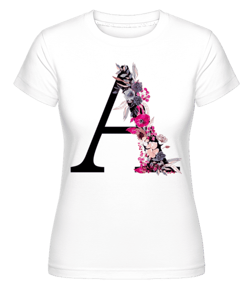 Aperçu: Fleurs Initiale A -  T-shirt Shirtinator femme - Blanc - Devant