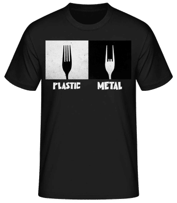 Plastic Metal - Männer Basic T-Shirt - Schwarz - Vorne