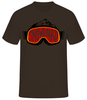 Lunettes de snowboard avec logo - T-shirt standard Homme - Marron - Devant