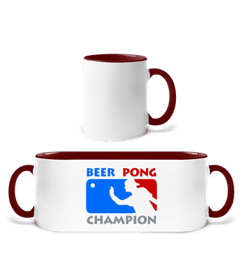 Beer Pong Champion - Two-toned Mug - White / Bordeaux - Front