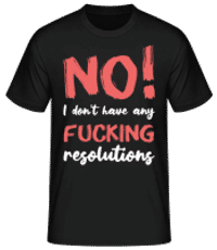 No Fck Resolutions - Pánske basic tričko - Čierna - Predné