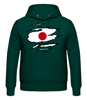 Ripped Flag Japan - Men's Hoodie - Bottle green - Front