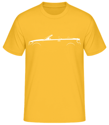 'BMW 1 Series Cabrio (E88)' Silhouette - Männer Basic T-Shirt - Goldgelb - Vorne
