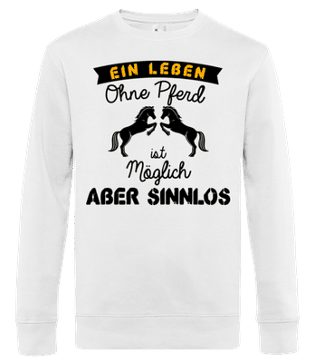 Ein Leben Ohne Pferd - Männer Standard Pullover - Weiß - Vorne