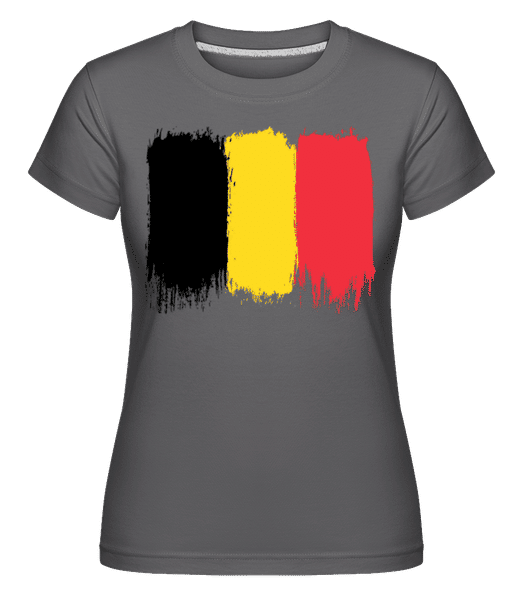 Preview: Country Flag Belgium - Shirtinator Women's T-Shirt - Anthracite - Front