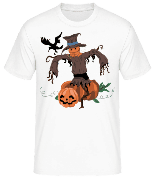 Aperçu: Citrouille Et Épouventail - T-shirt standard Homme - Blanc - Devant