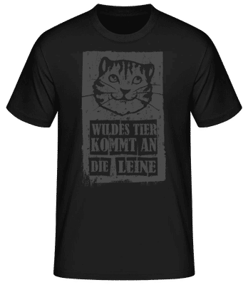 Wildes Tier An Die Leine - Männer Basic T-Shirt - Schwarz - Vorne