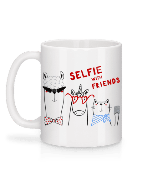 Vorschau: Selfie With Friends - Tasse - Weiß - Hinten