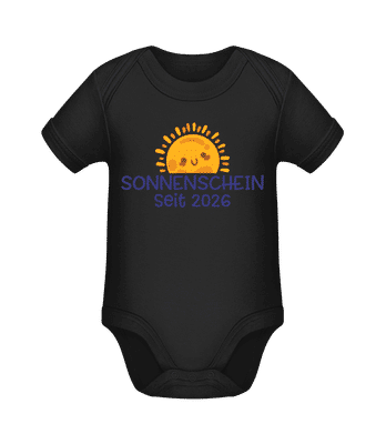 Sonnenschein Seit 2026 - Baby Bio Strampler - Schwarz - Vorne