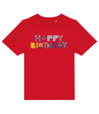 Lettres Joyeux Anniversaire - T-shirt enfants B&C - Rouge - Devant