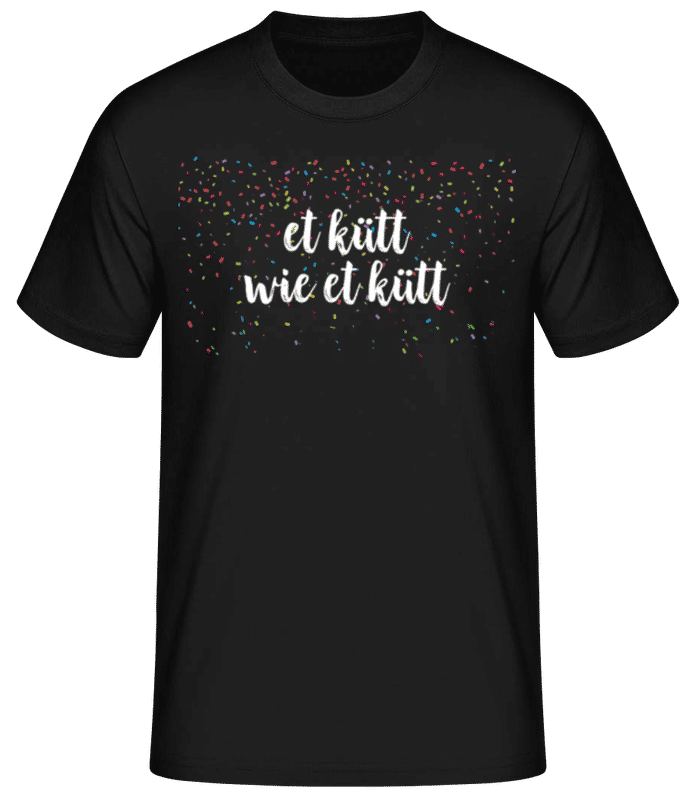 Vorschau: Et Kütt Wie Et Kütt - Männer Basic T-Shirt - Schwarz - Vorne