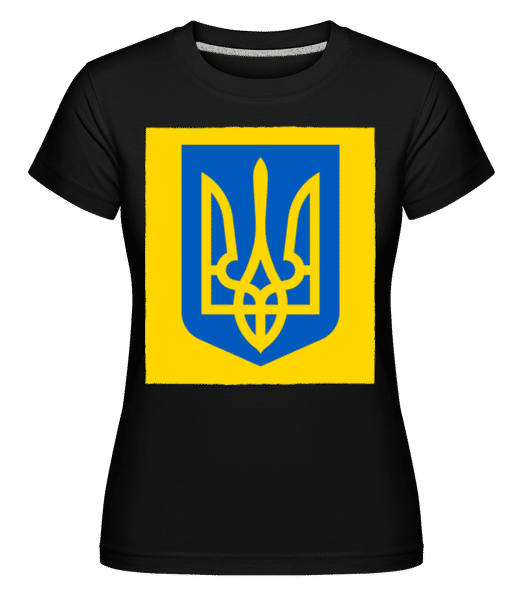 Aperçu: Armoiries d'Ukraine -  T-shirt Shirtinator femme - Noir - Devant
