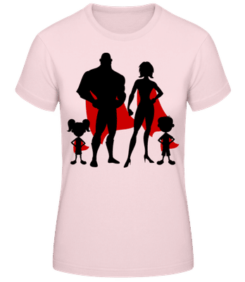 Superhero Family - Dámské tričko B&C - Růžová - Napřed