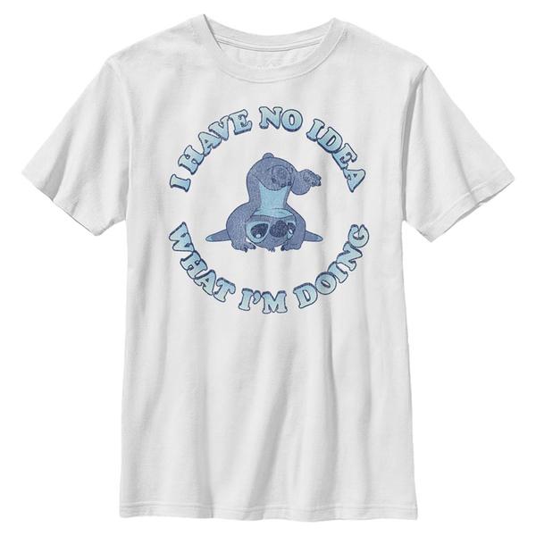 Aperçu: Disney - Lilo & Stitch - Stitch No Idea - Enfant T-shirt - Blanc - Devant