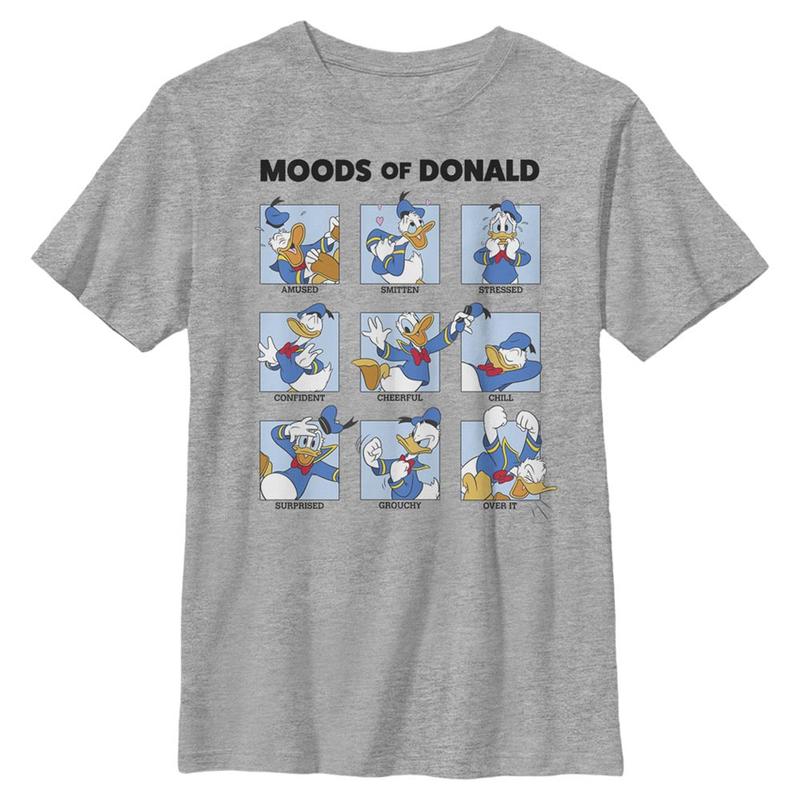 Preview: Disney - Mickey Mouse - Donald Duck Donald Moods - Kids T-Shirt - Heather grey - Front