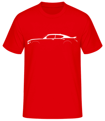 'Dodge Charger SRT8' Silhouette - Pánske basic tričko - Červená - Predné
