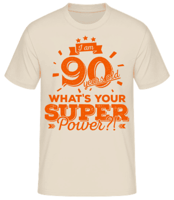 Superveľmoc 90 Years Old - Pánske basic tričko - Krémová - Predné