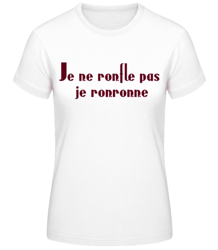 Aperçu: Je Ne Ronfle Pas Je Ronronne Sombre - T-shirt femme B&C - Blanc - Devant