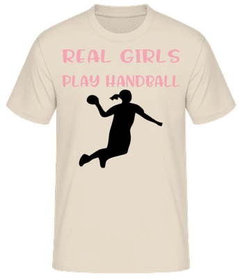 Real Girls Play Handball - T-shirt standard Homme - Crème - Devant