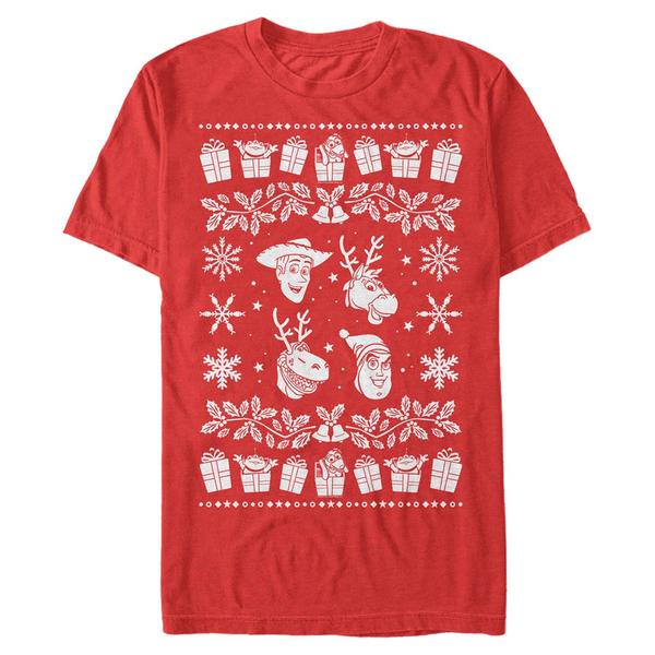 Aperçu: Disney - Toy Story - Skupina Sweater Story - Christmas - Homme T-shirt - Rouge - Devant