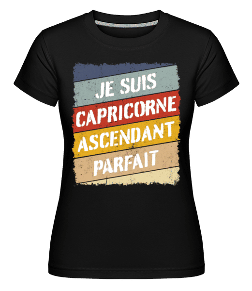 Aperçu: Je Suis Capricorne Style Rétro -  T-shirt Shirtinator femme - Noir - Devant