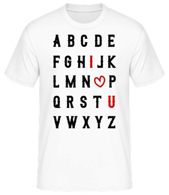Je T'Aime Alphabet - T-shirt standard Homme - Blanc - Devant