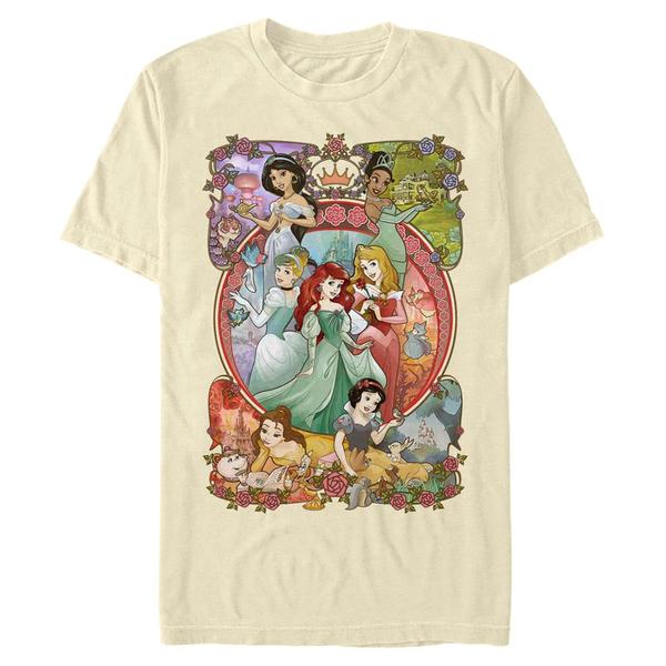 Aperçu: Disney - Princesses Disney - Skupina Princess Power - Homme T-shirt - Crème - Devant