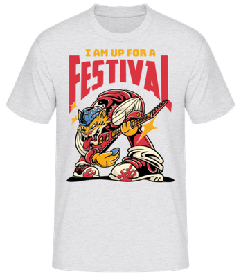Up For A Festival - Camiseta básica para hombre - Gris moteado - delante