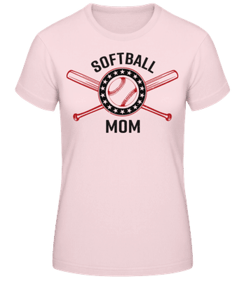 Softball Mom - Frauen Basic T-Shirt - Rosa - Vorne