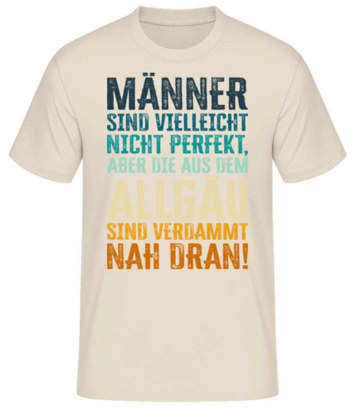 Vorschau: Allgaeu Perfekte Maenner - Männer Basic T-Shirt - Creme - Vorne