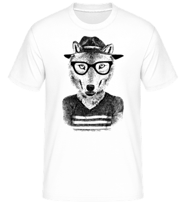 Hipster Renard -  T-Shirt Shirtinator homme - Blanc - Devant