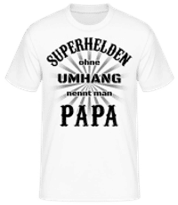 Superhelden Nennt Man Papa - Männer Basic T-Shirt - Weiß - Vorne