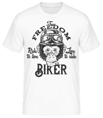 The Freedom Biker - Männer Basic T-Shirt - Weiß - Vorne